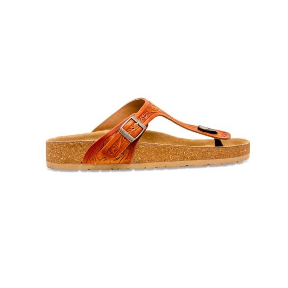 Myra Crockler Western Hand-Tooled Sandals Leather Various Sizes NWT New - Picture 2 of 8